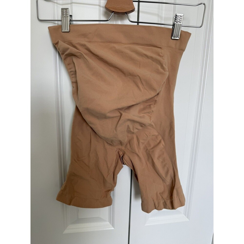 SKIMS Maternity Sculpting Mid Thigh Shorts 2X/3X Sienna Tan Support Plus Sz